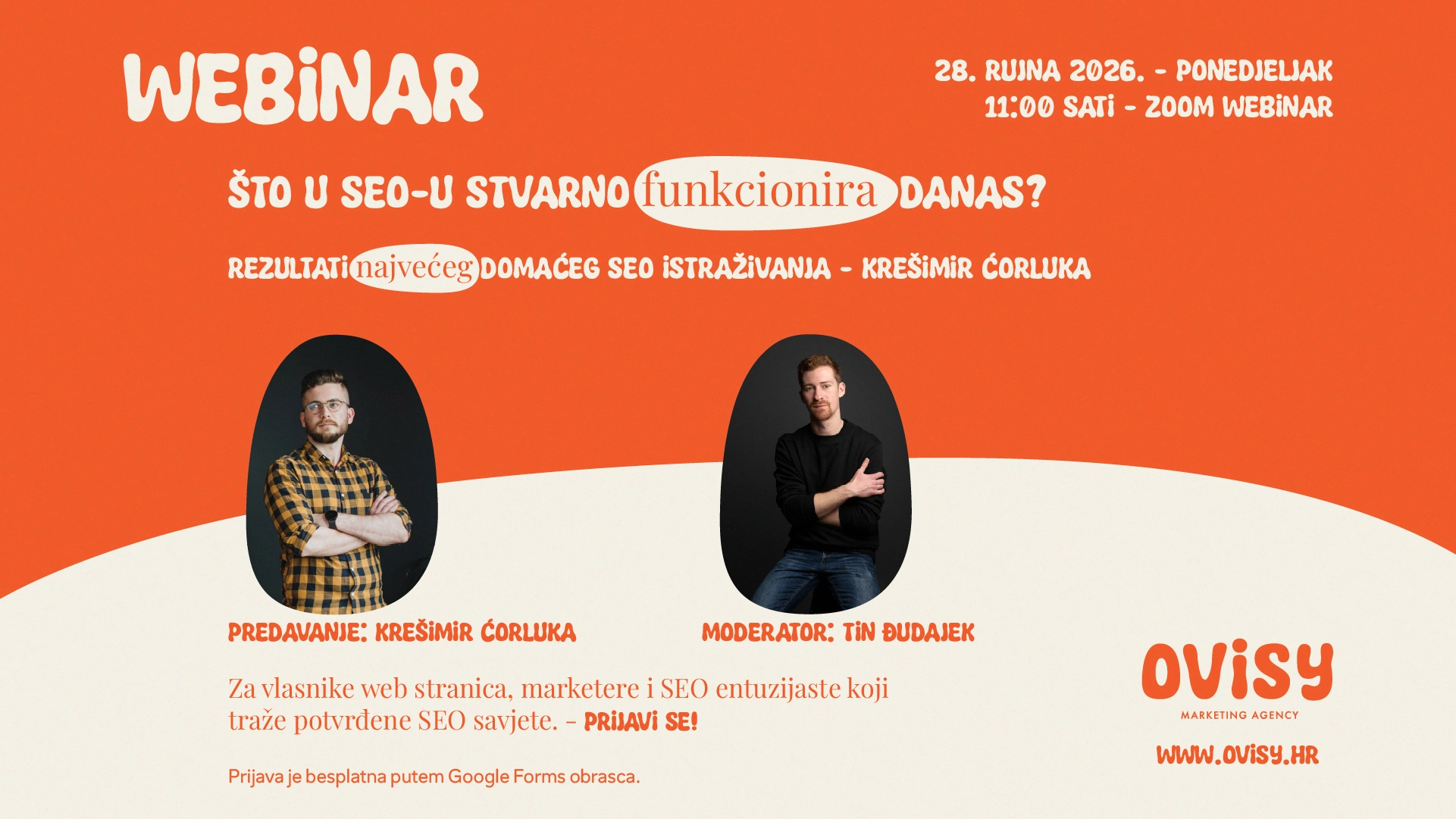 Najava webinara Što u SEO-u stvarno funkcionira danas?